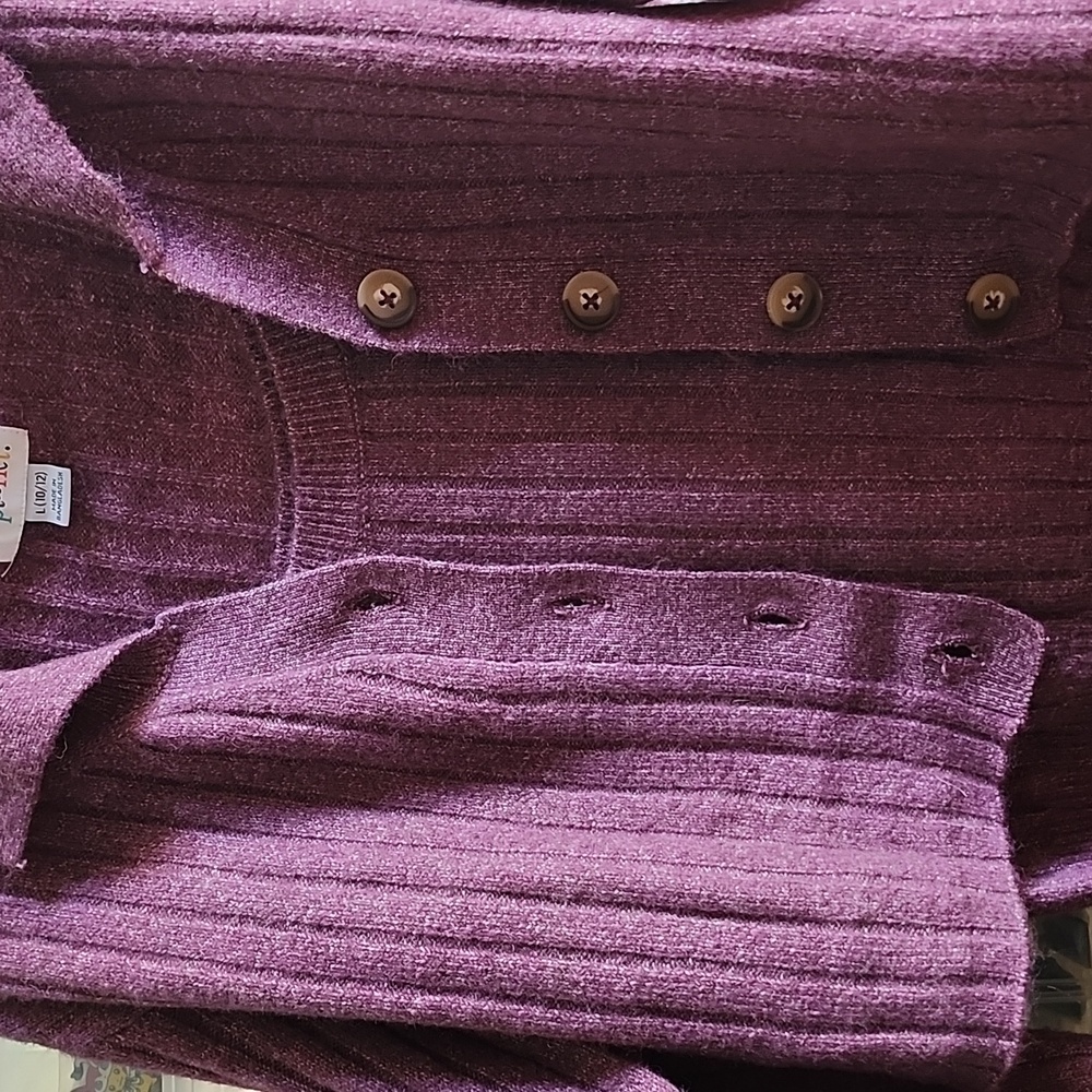 Girls Purple Cardigan and Tank Sweater Set - Picture 2 of 6